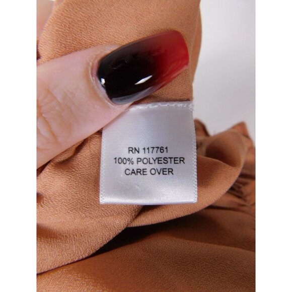 MPH Collection Peach Off-Shoulder Dress XL - Tiered Button - Excellent - Picture 6 of 11